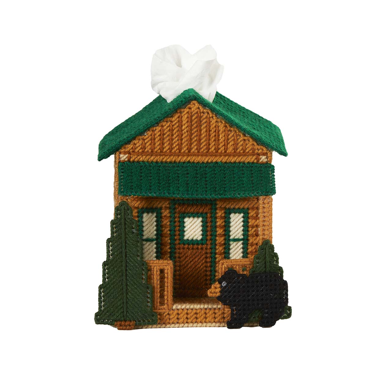 Herrschners North Woods Cabin Tissue Box - August Plastic Canvas Kit