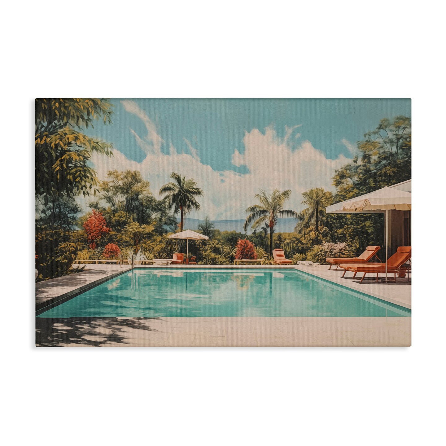 Stupell Industries Tropical Villa Swimming Pool Canvas Wall Art Design by Arlington Prints