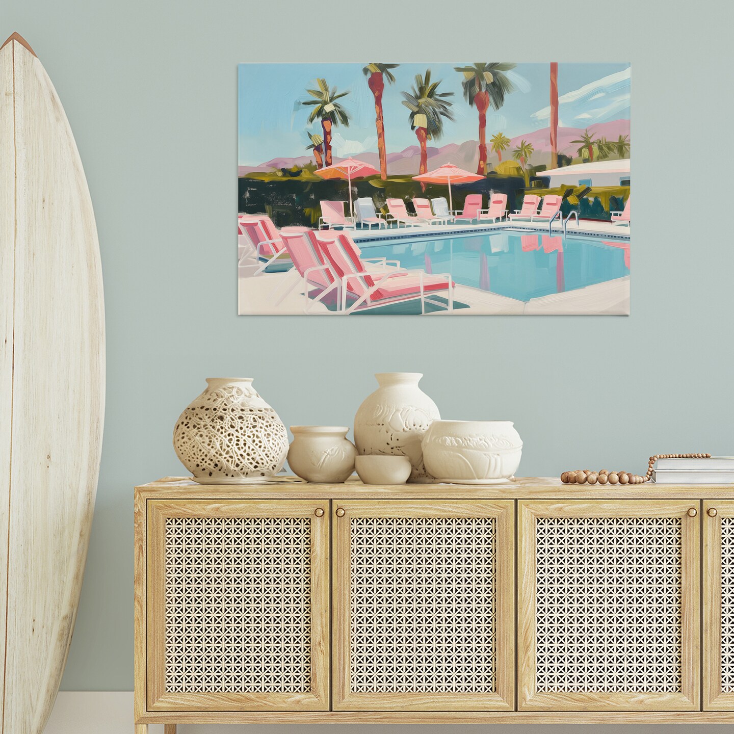 Stupell Industries Palm Springs Swimming Pool Canvas Wall Art Design by Arlington Prints