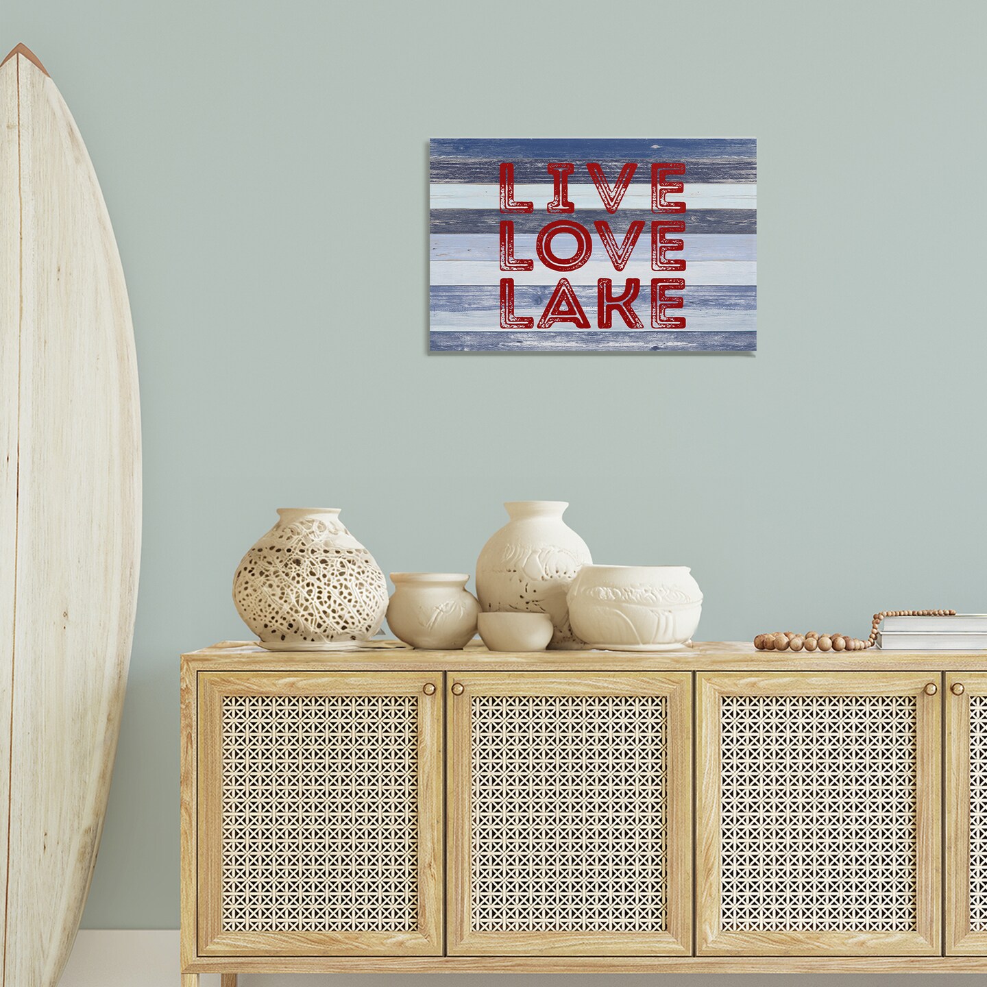 Stupell Industries Live Love Lake Striped Canvas Wall Art Design by Sd Graphics Studio