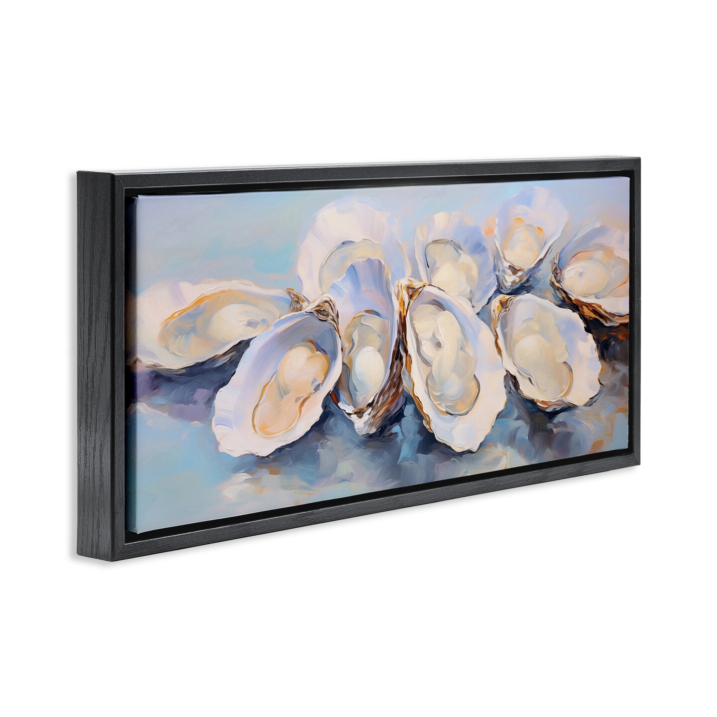 Stupell Industries Aquatic Oyster Bunch Floater Framed Canvas Wall Art Design by Arlington Prints