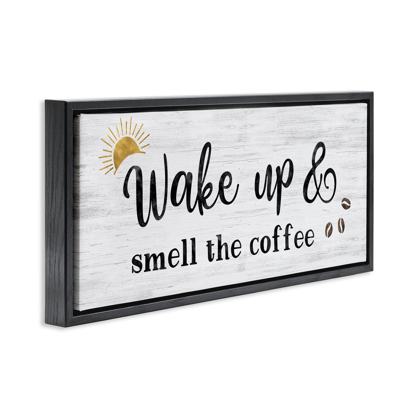 Stupell Industries Wake up Smell Coffee Floater Framed Canvas Wall Art Design by Natalie Carpentieri