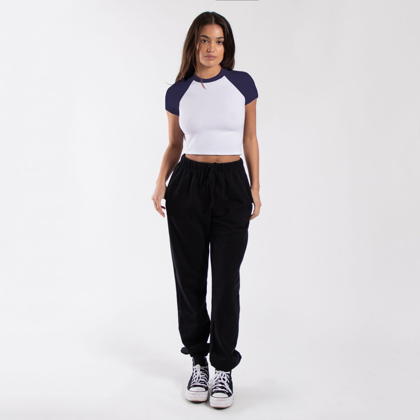 Women&#x27;s Raglan Crewneck Short Sleeve Baby Tee