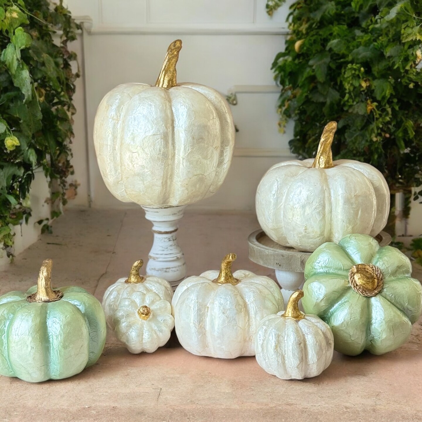 Capiz Sage Green Pumpkin