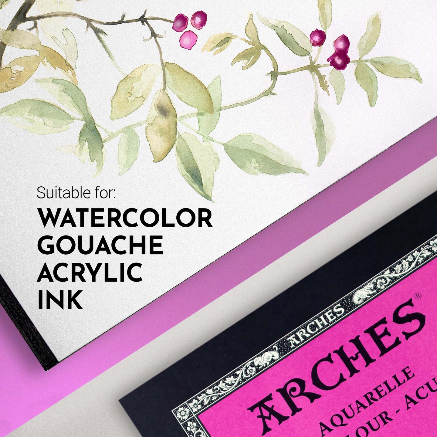 Arches Aquarelle Hot Pressed Watercolor Pad 11.69"X16.53"- 140lb, 12 Sheets