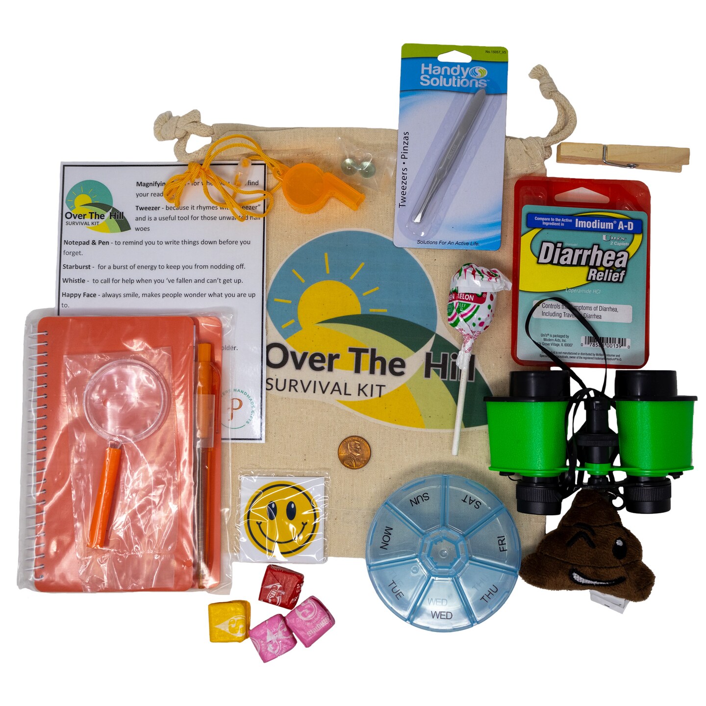 Over The Hill Funny Survival Kit Gag Gifts Personalized and