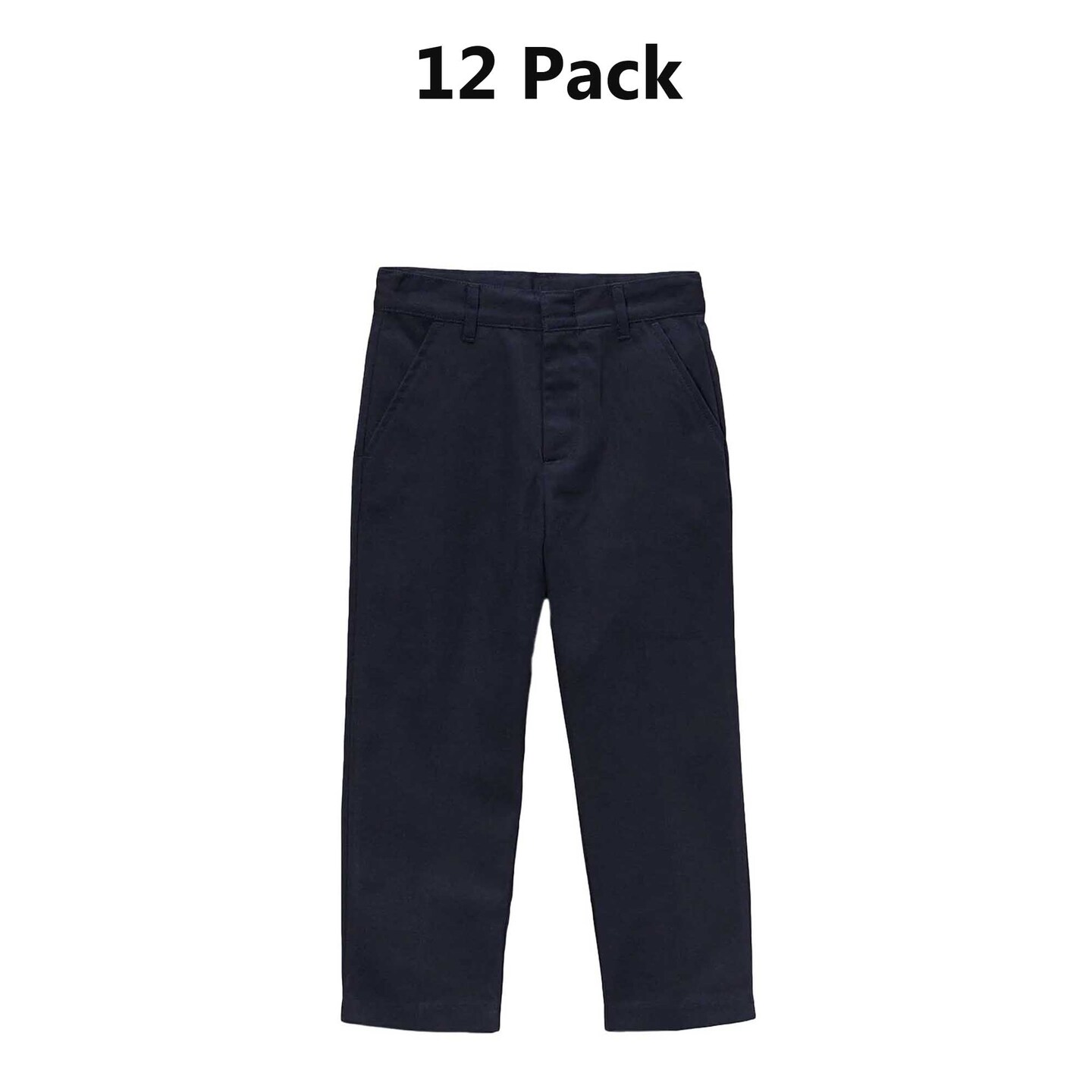 Boy&#x27;s Navy Uniform Twill Pants Flat Front Pants