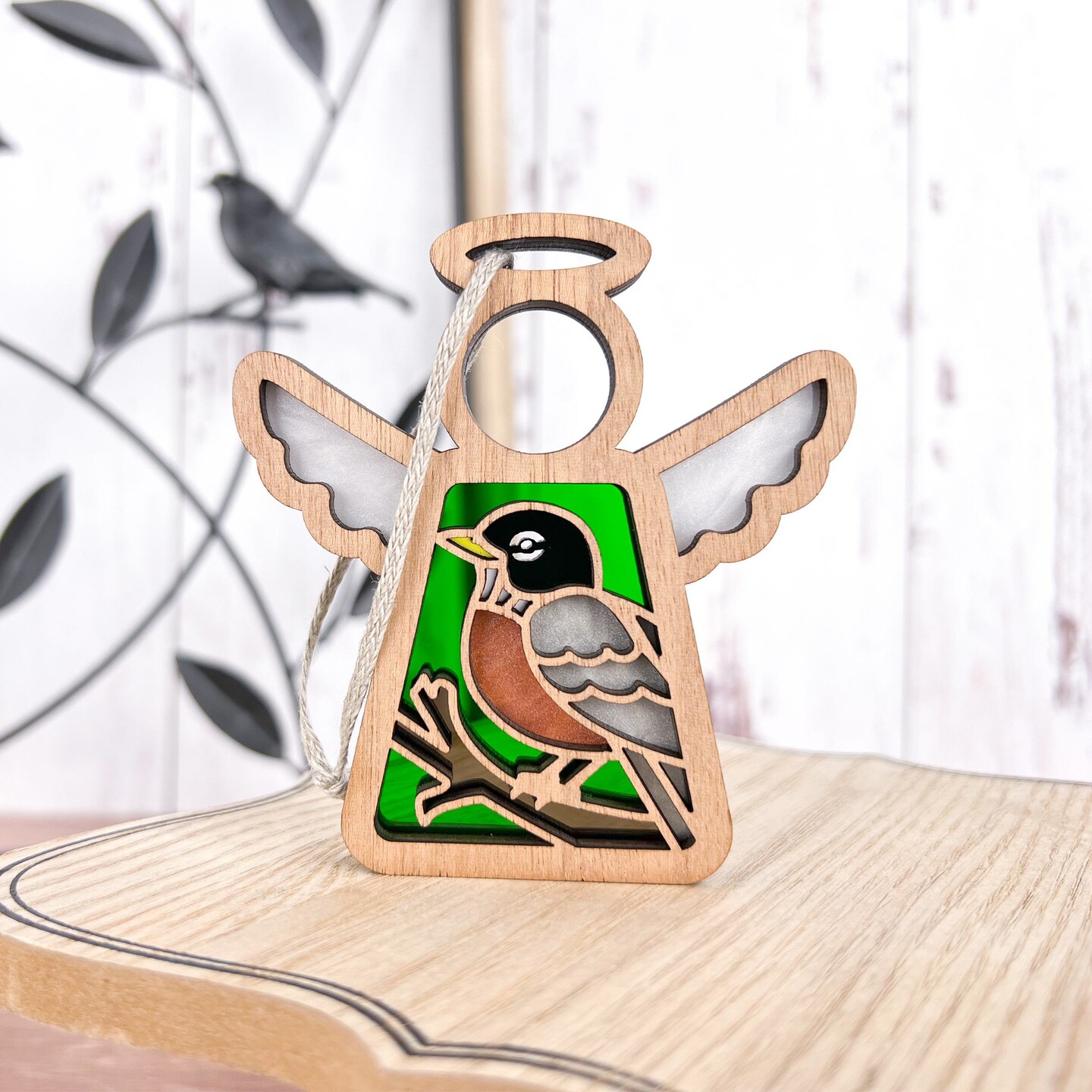 3.5&#x22; American Robin Ornament - Handcrafted in Texas - Mother&#x27;s Angels&#xAE; Figurine - Mother&#x27;s Day Gifts