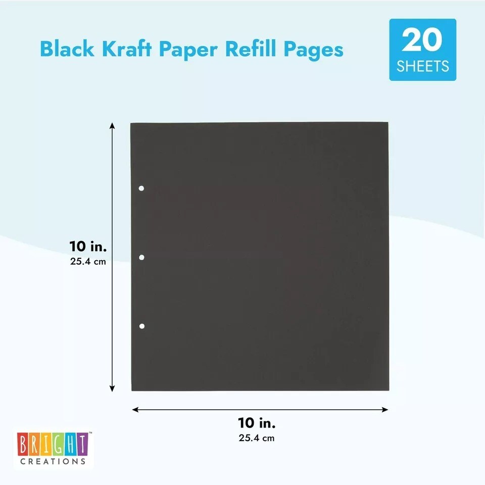 10x10 Scrapbook Paper for Halloween, Kraft Photo Album Refill Pages (20 Sheets)