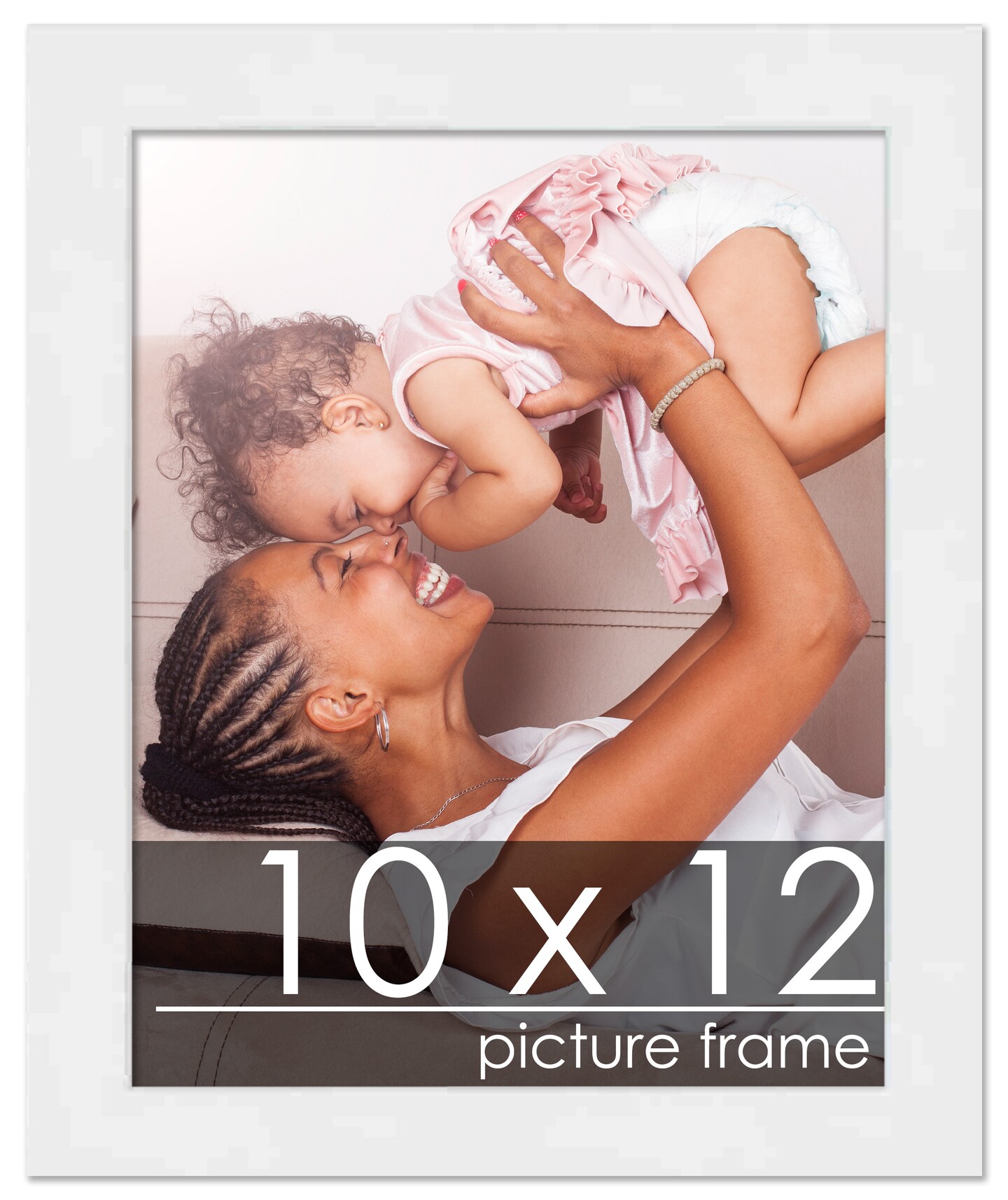 10x12 Solid Wood Picture Frame with UV-Resistant Acrylic &#x26; Acid-Free Backing, Available in 6 Finishes: Matte Black, Matte White, Metallic Bronze, Silver, Natural Wood Grain &#x26; Mahogany