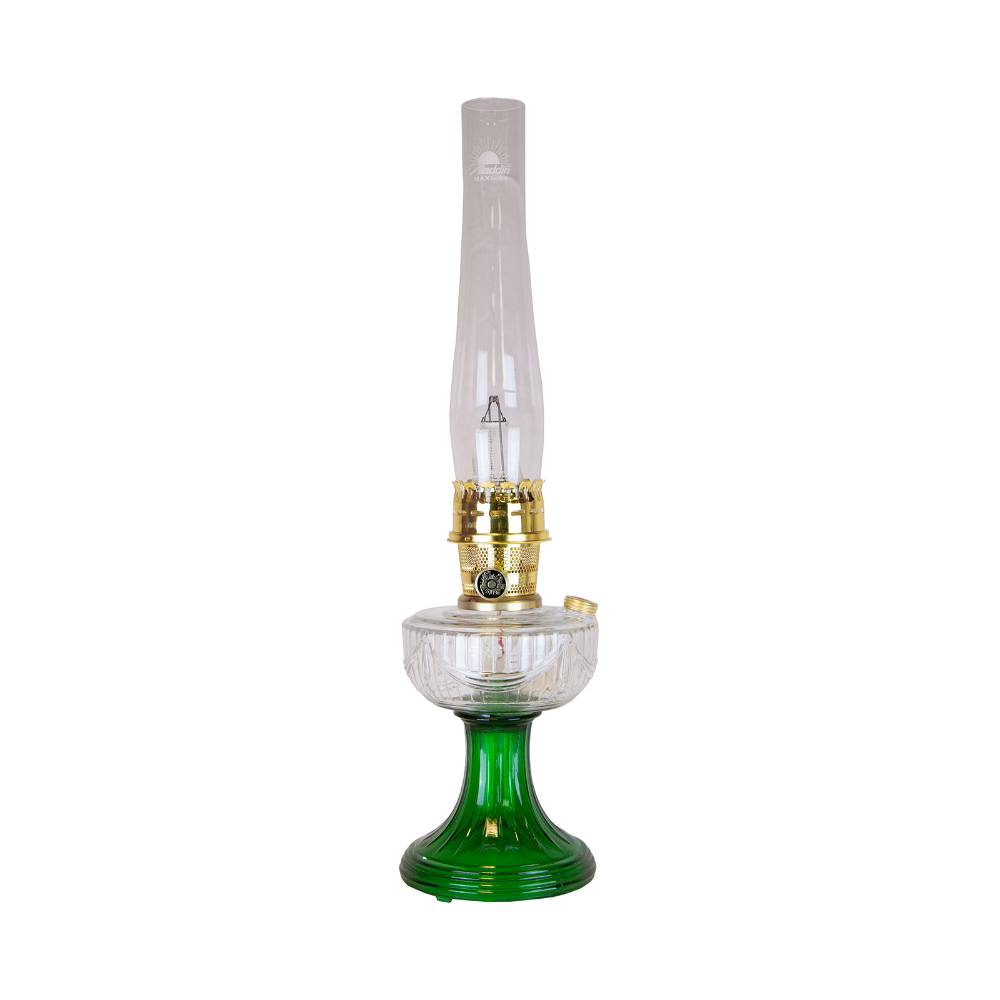Aladdin Lincoln Drape Oil Lamp - Traditional Classic Indoor Oil or Kerosene Fuel Lamp, Bright White Light, Glass with Brass Trim