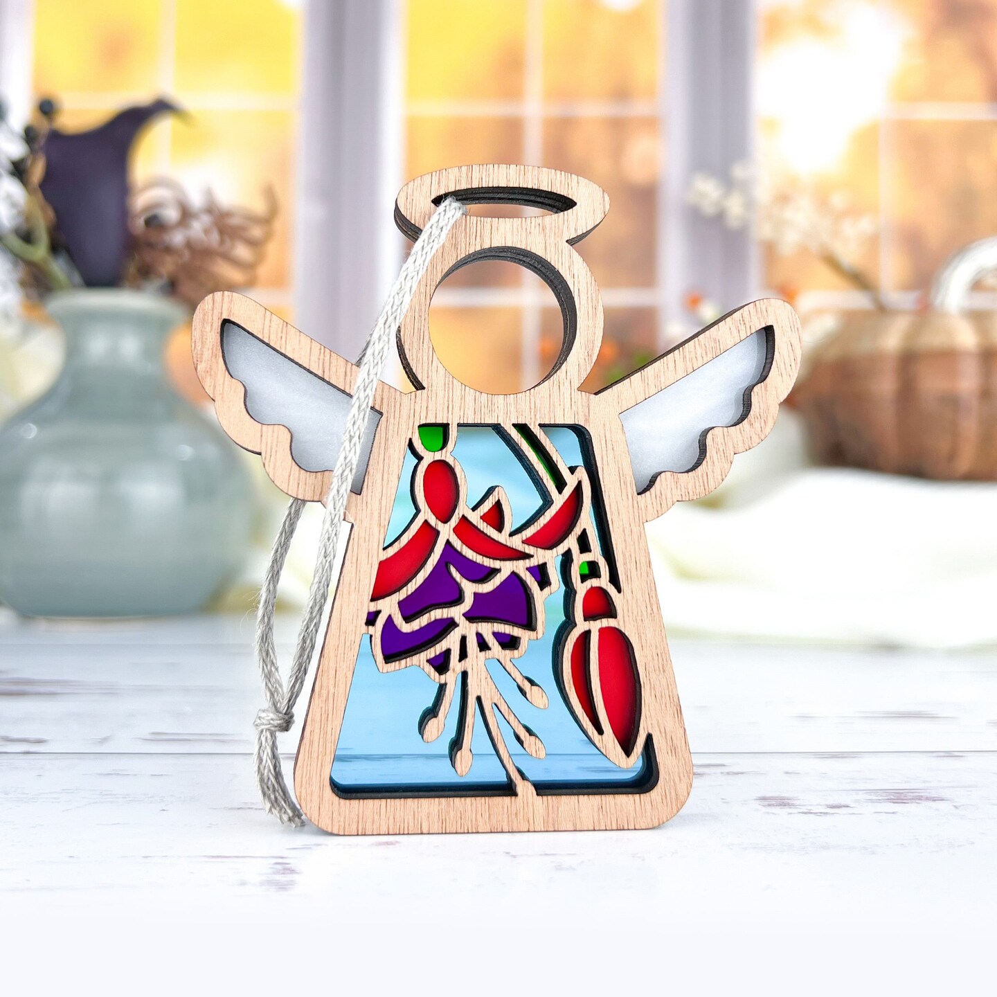 3.5&#x22; (H) Fuchsia Ornament - Handcrafted in Texas - Mother&#x27;s Angels&#xAE; Figurine - Mother&#x27;s Day Gifts