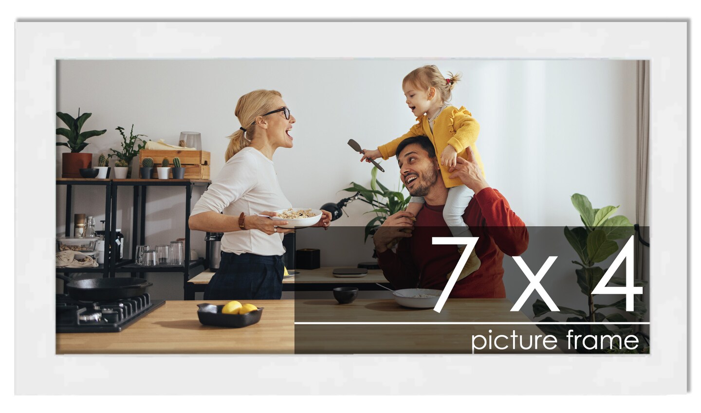 7x4 Solid Wood Picture Frame with UV-Resistant Acrylic &#x26; Acid-Free Backing, Available in 6 Finishes: Matte Black, Matte White, Metallic Bronze, Silver, Natural Wood Grain &#x26; Mahogany