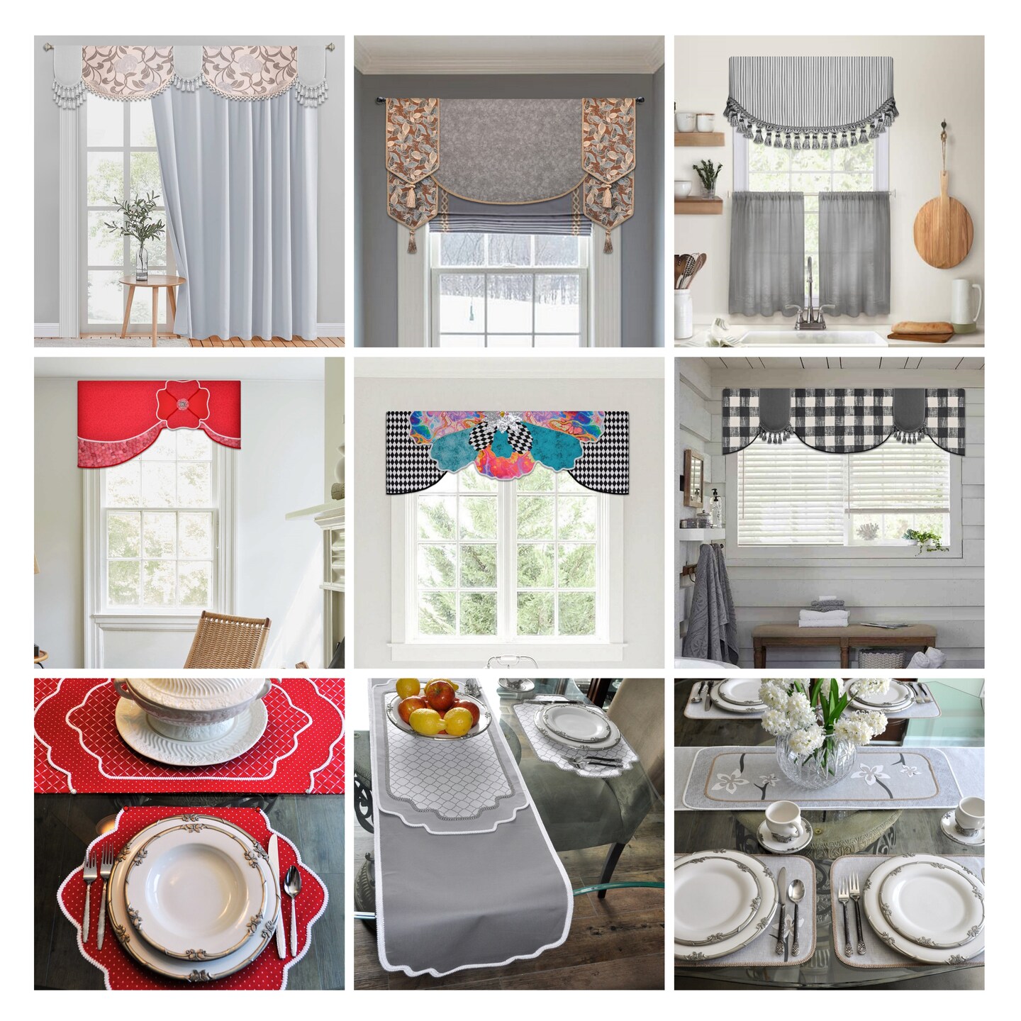 DIY Valance Kit - Sewing Alternative for Custom Swag-Scarf Window Decorating
