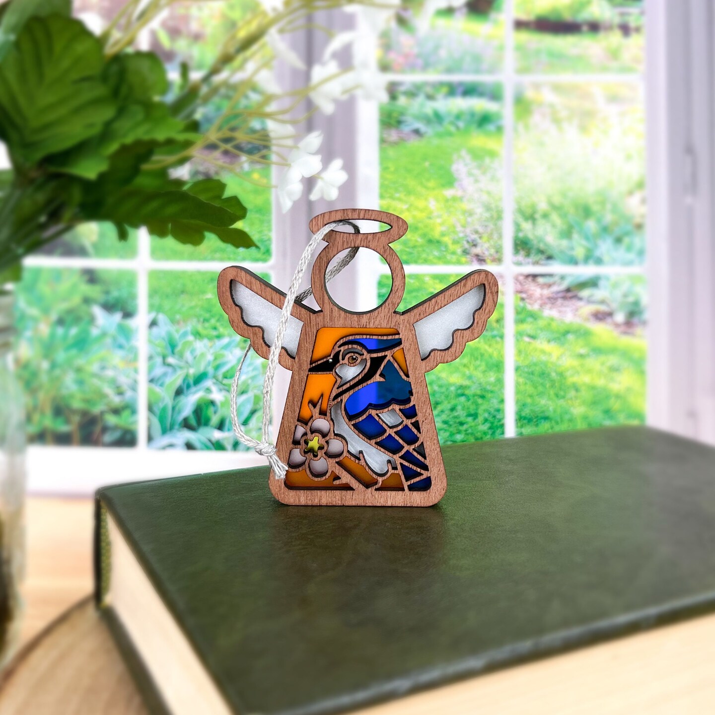 3.5&#x22; Blue Jay Ornament - Handcrafted in Texas - Mother&#x27;s Angels&#xAE; Figurine - Mother&#x27;s Day Gifts
