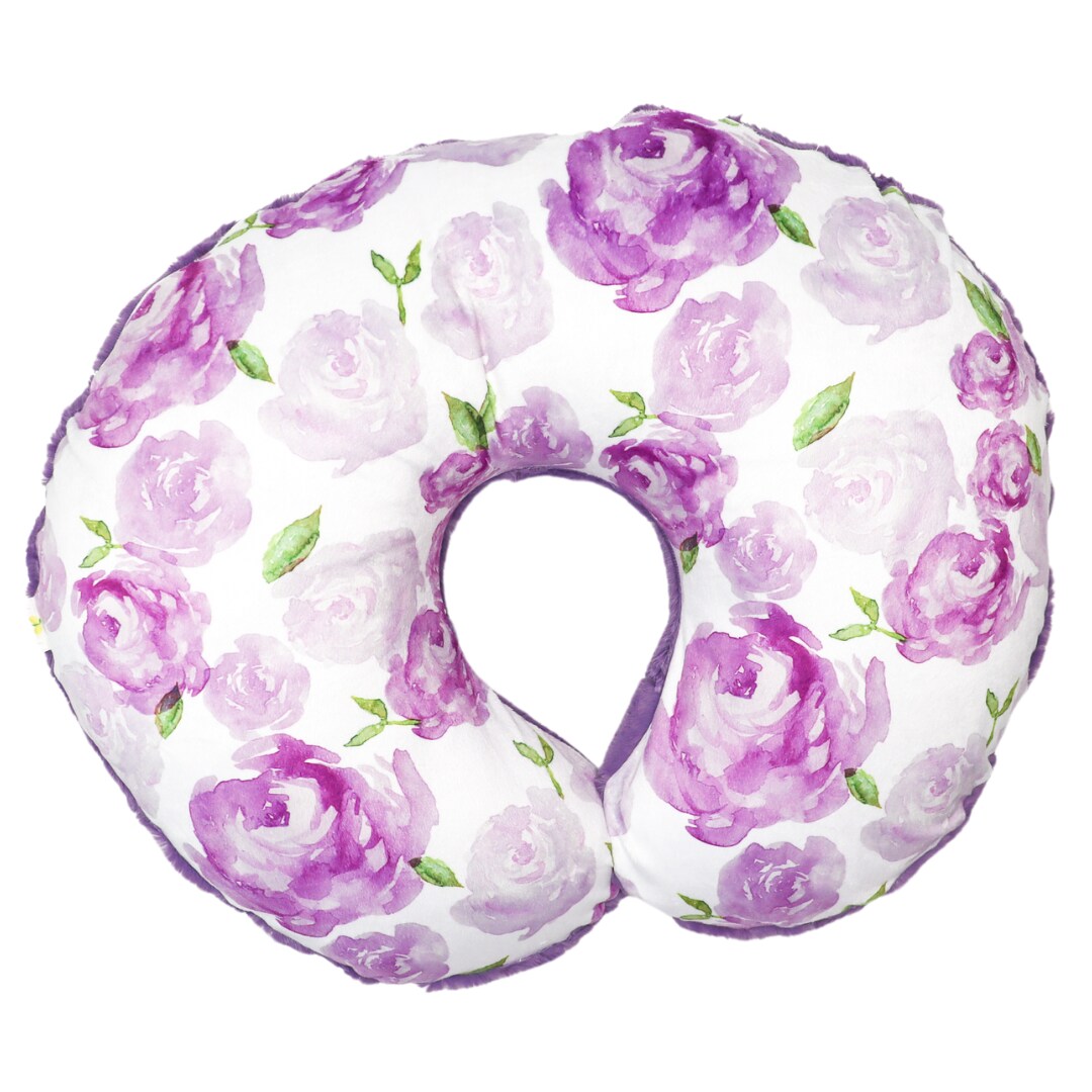 Purple Floral Minky Nursing Pillow Cover Nursery Decor Crib Bedding Baby Shower Gift Girls Rose Lavendar MakerPlace by Michaels