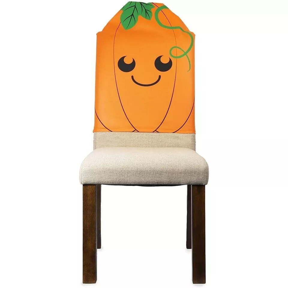 6 Pack Pumpkin Chair Covers for Halloween Decorations Home Office Party 19x26 In