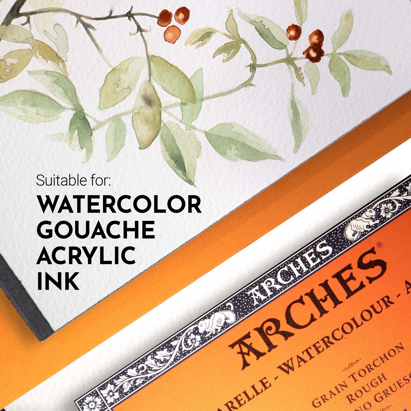 Arches Aquarelle Rough Watercolor Block 12"X16"- 140lb, 20 Sheets