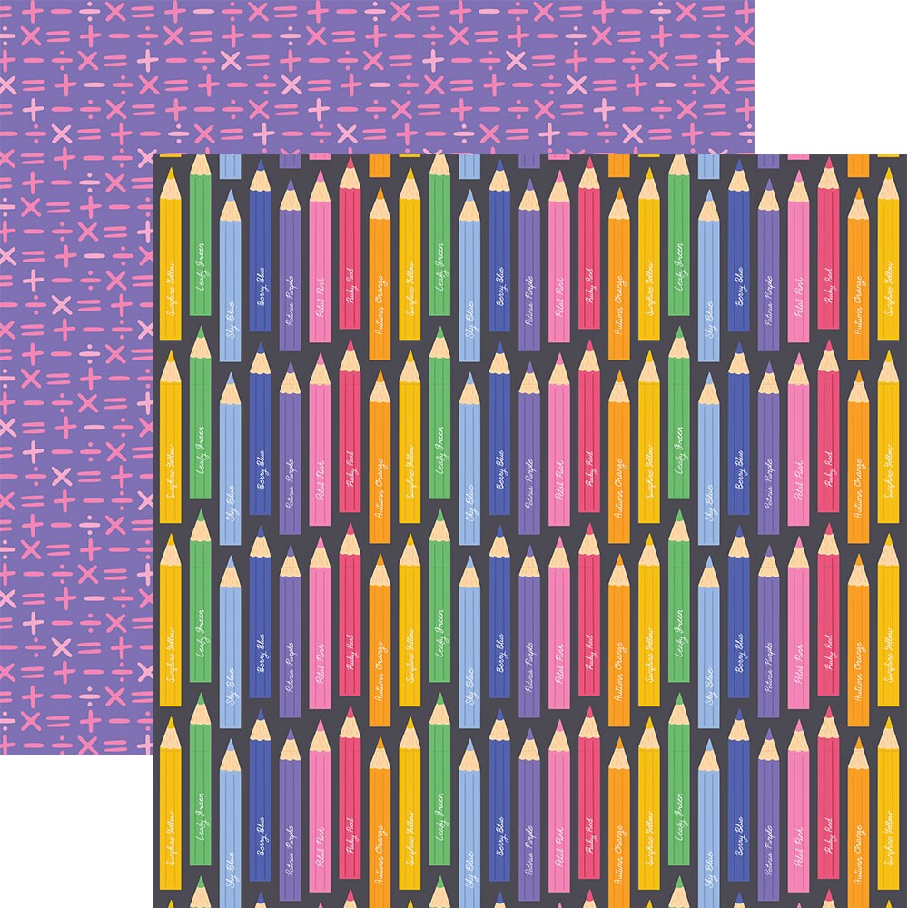 School Days Pattern 12 x 12 Scrapbook Paper Set