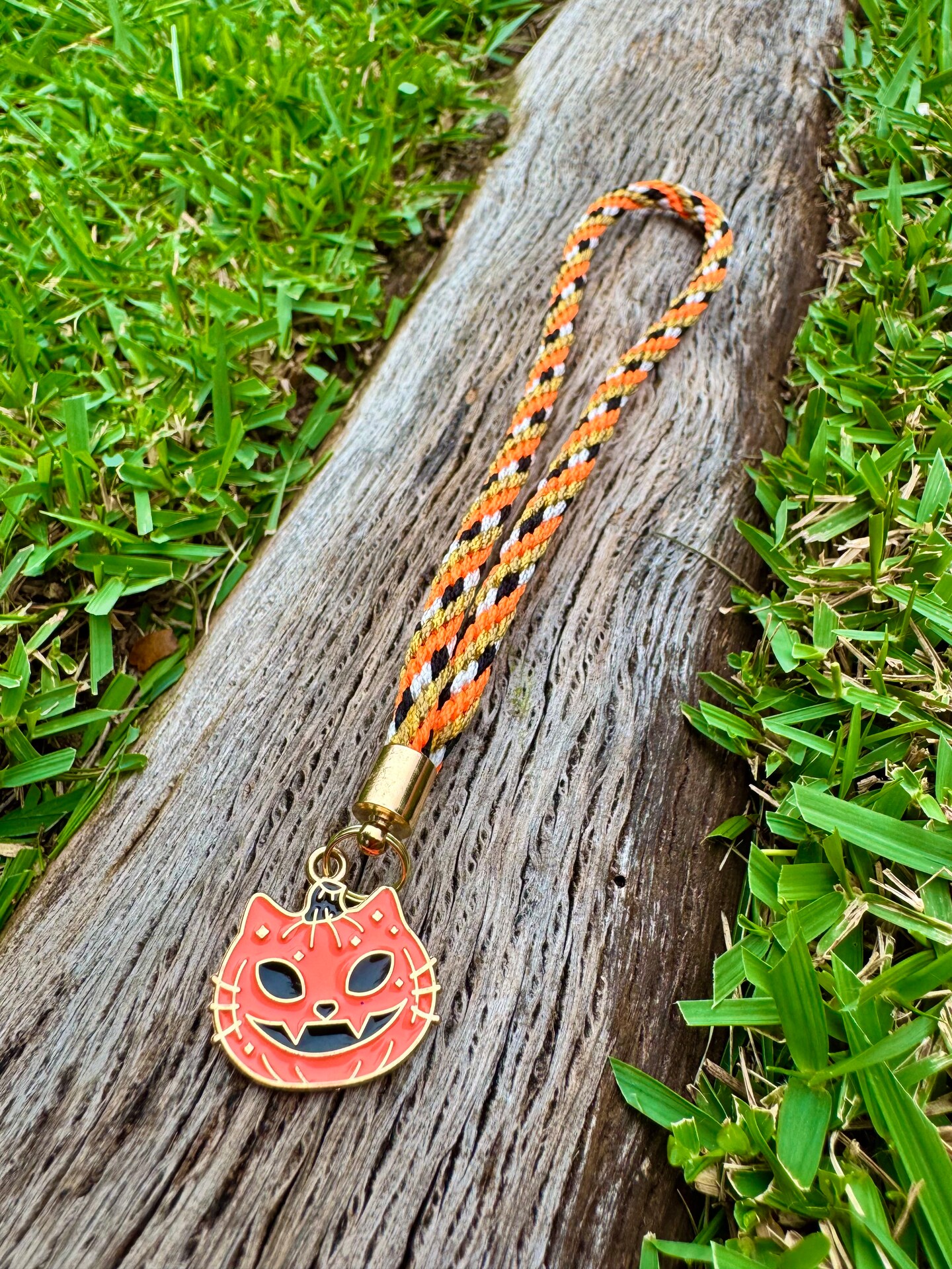 Limited Edition Pumpkin Puss Kumihimo Strap Keychain | MakerPlace