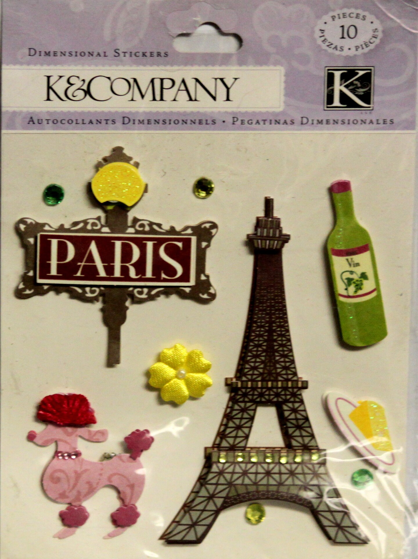 K &#x26; Company Paris Pleasures Dimensional Stickers