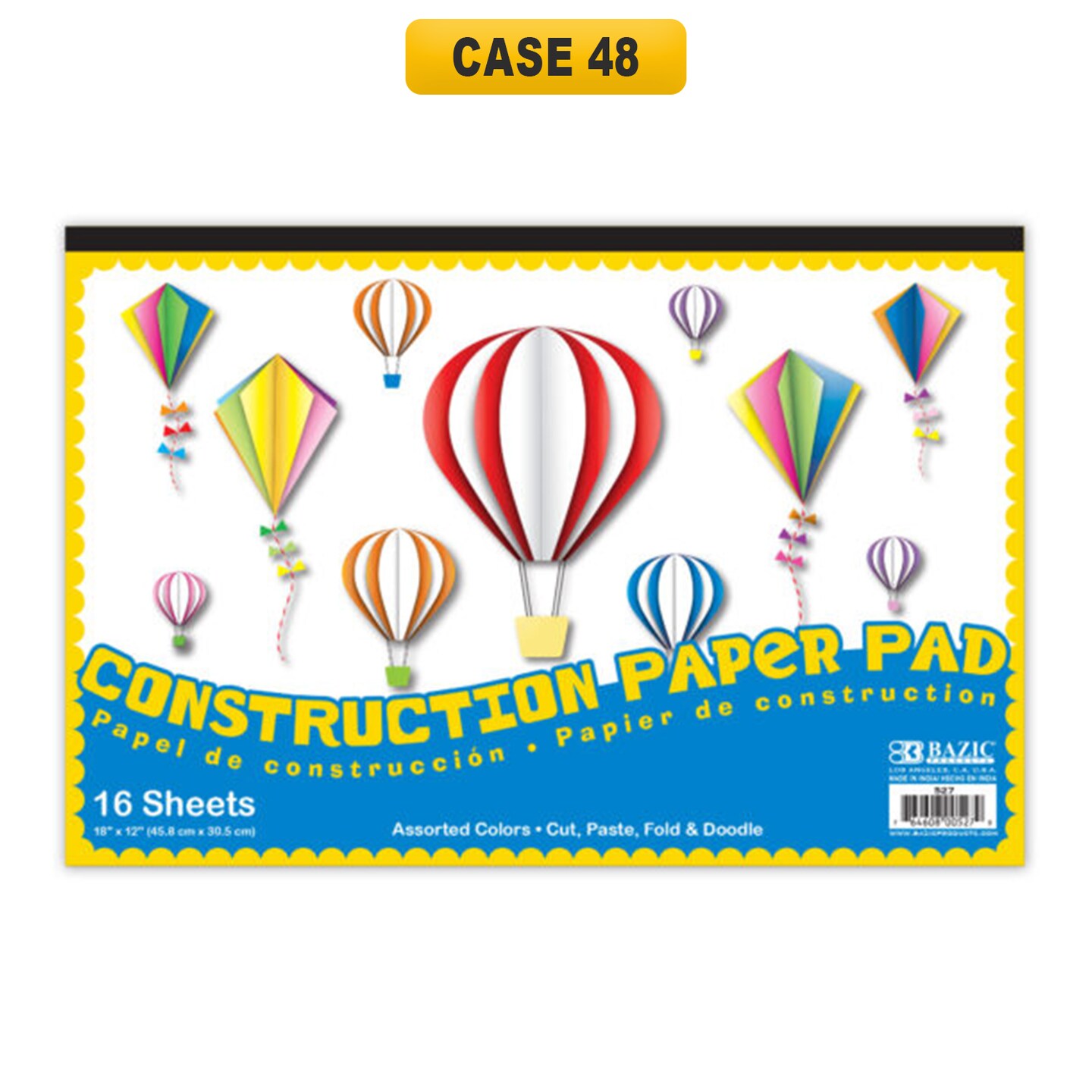 Bazic&#xAE; 16 Ct. 18&#x22; X 12&#x22; Construction Paper Pad