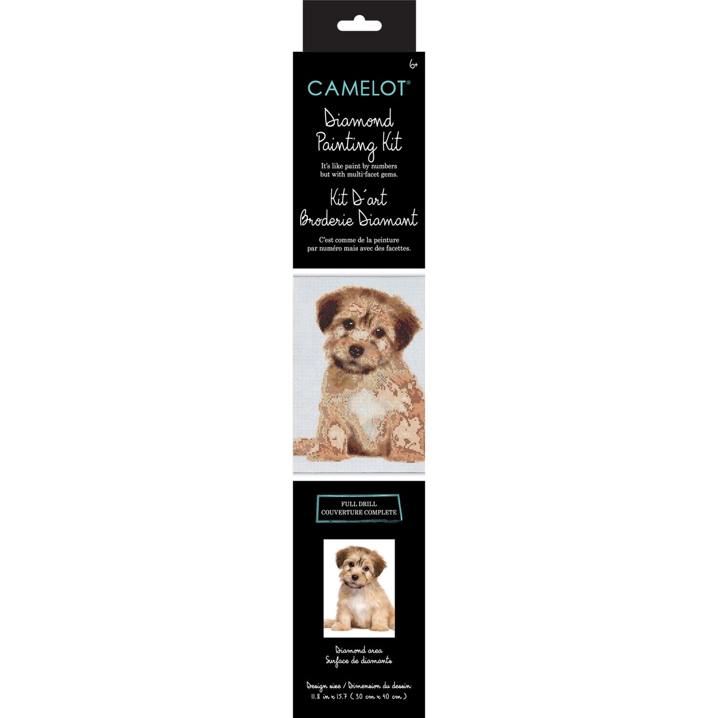 Camelot Dots Diamond Art Kit 11.8"X15.7"Darling Puppy Michaels