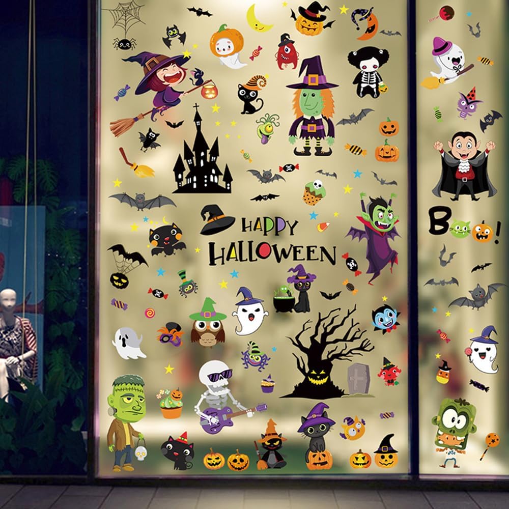 9 Sheets Halloween Window Clings