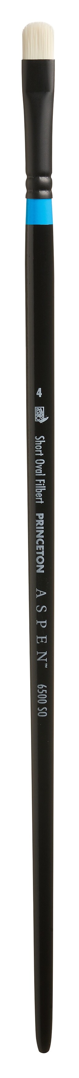 Princeton Series 6500 Aspen Synthetic Brush-Long Handle Short Filbert Size 4