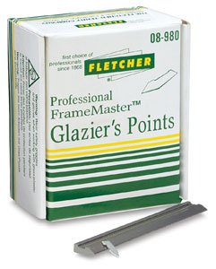 Fletcher 08-980 Wax Free Stacked Glazier Points for 07-500 FrameMaster Driver, Silver, 3/8&#x22; Long, Pack of 3000