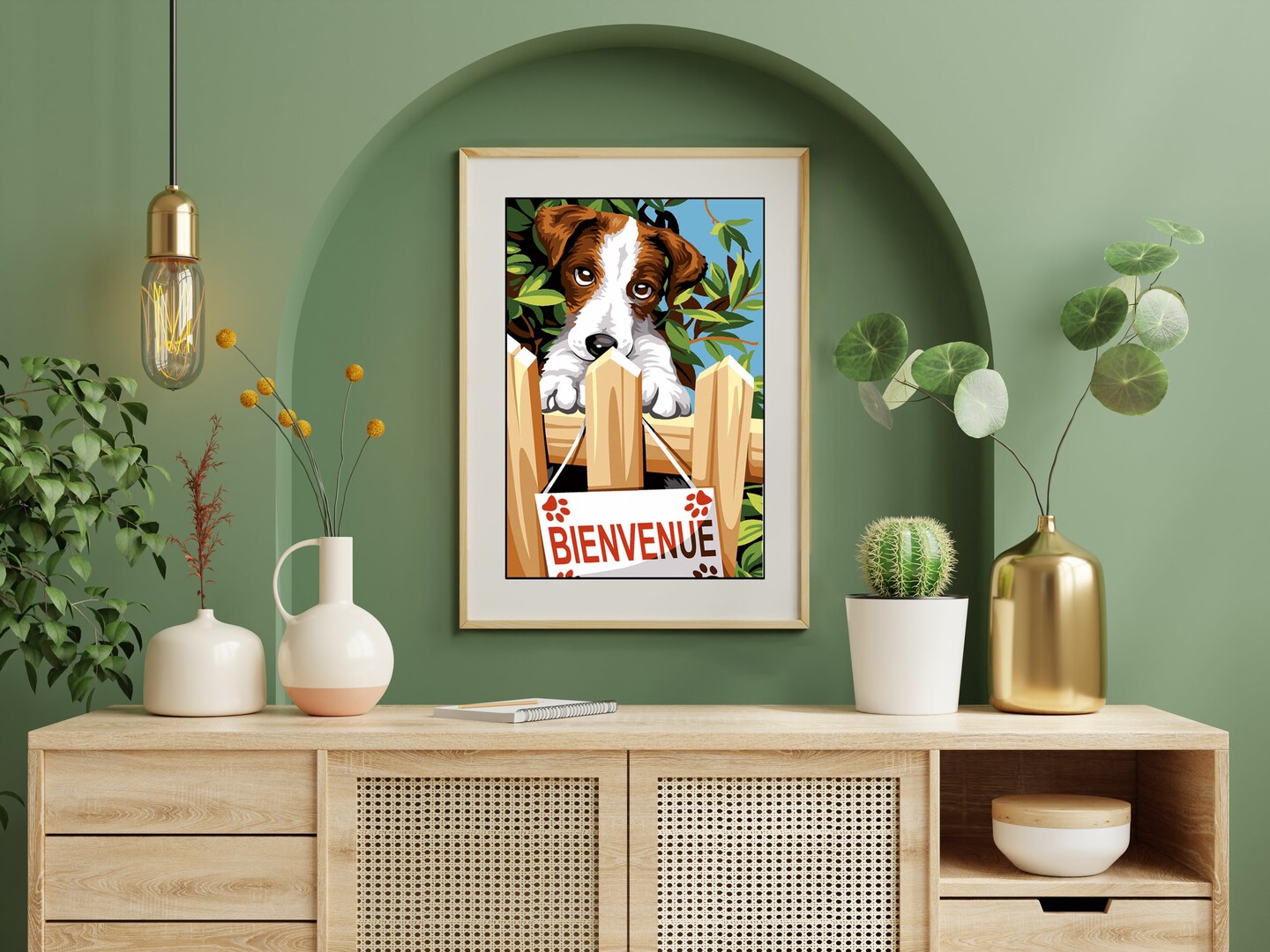 Needlepoint canvas for halfstitch without yarn Welcome SEU928.366 Seg De Paris Printed Tapestry Canvas