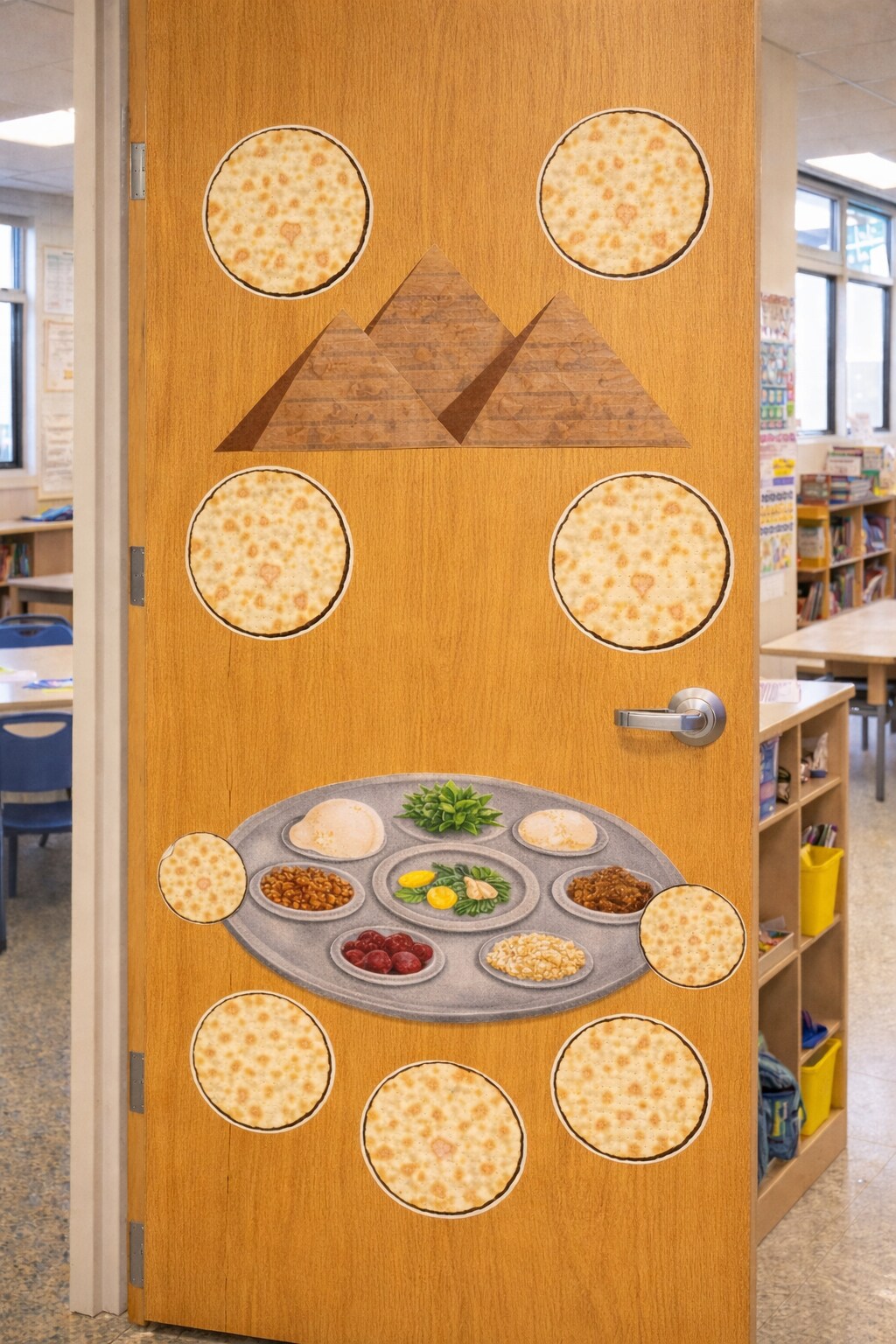 Passover Jumbo Matzah Circle Stickers – 25 Sheets – Large Round Pesach Classroom & Bulletin Board Decorations