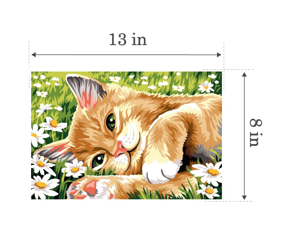 Needlepoint canvas for halfstitch without yarn Laying in the Grass SEU928.372 Seg De Paris Printed Tapestry Canvas