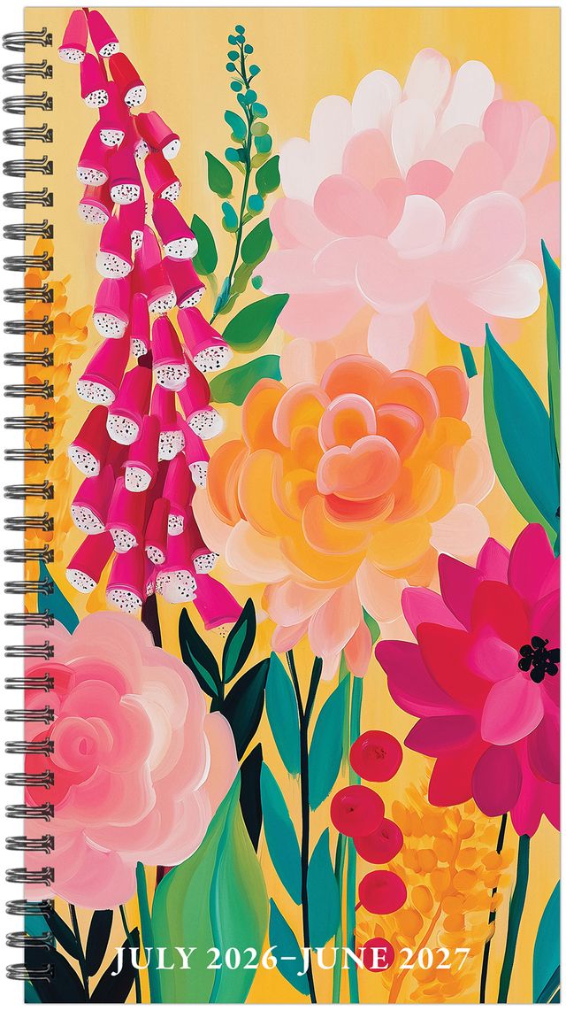 Wild Garden Glow Academic Year July 2026 - June 2027 3.5" x 6.5" Softcover Weekly Spiral Planner
