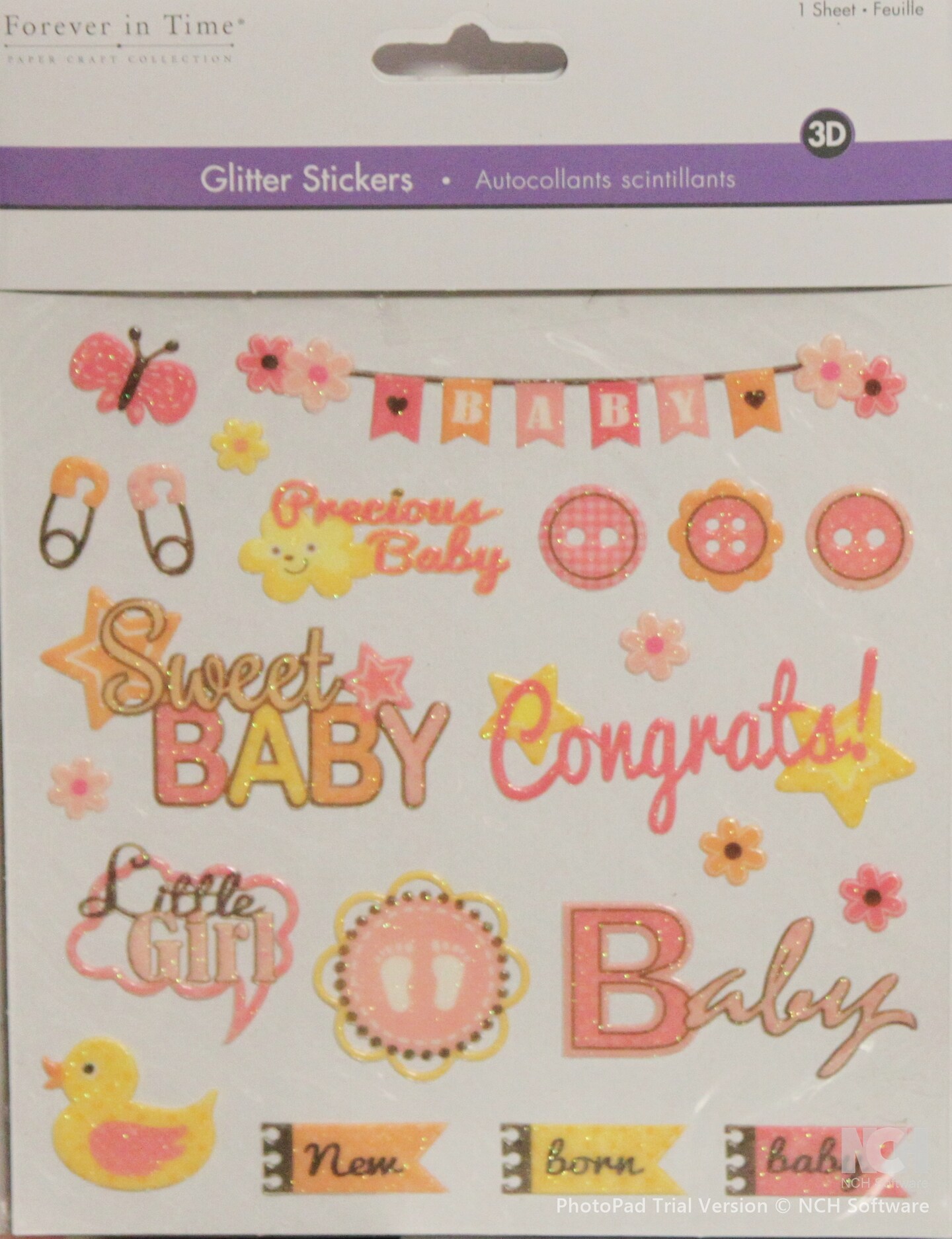 Forever In TIme Baby Girl Glitter Stickers | Michaels