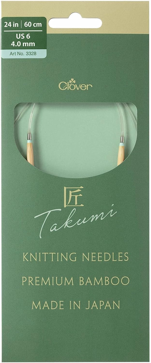Clover Takumi Pro Bamboo Circular Knitting Needles 24"- US 0-15