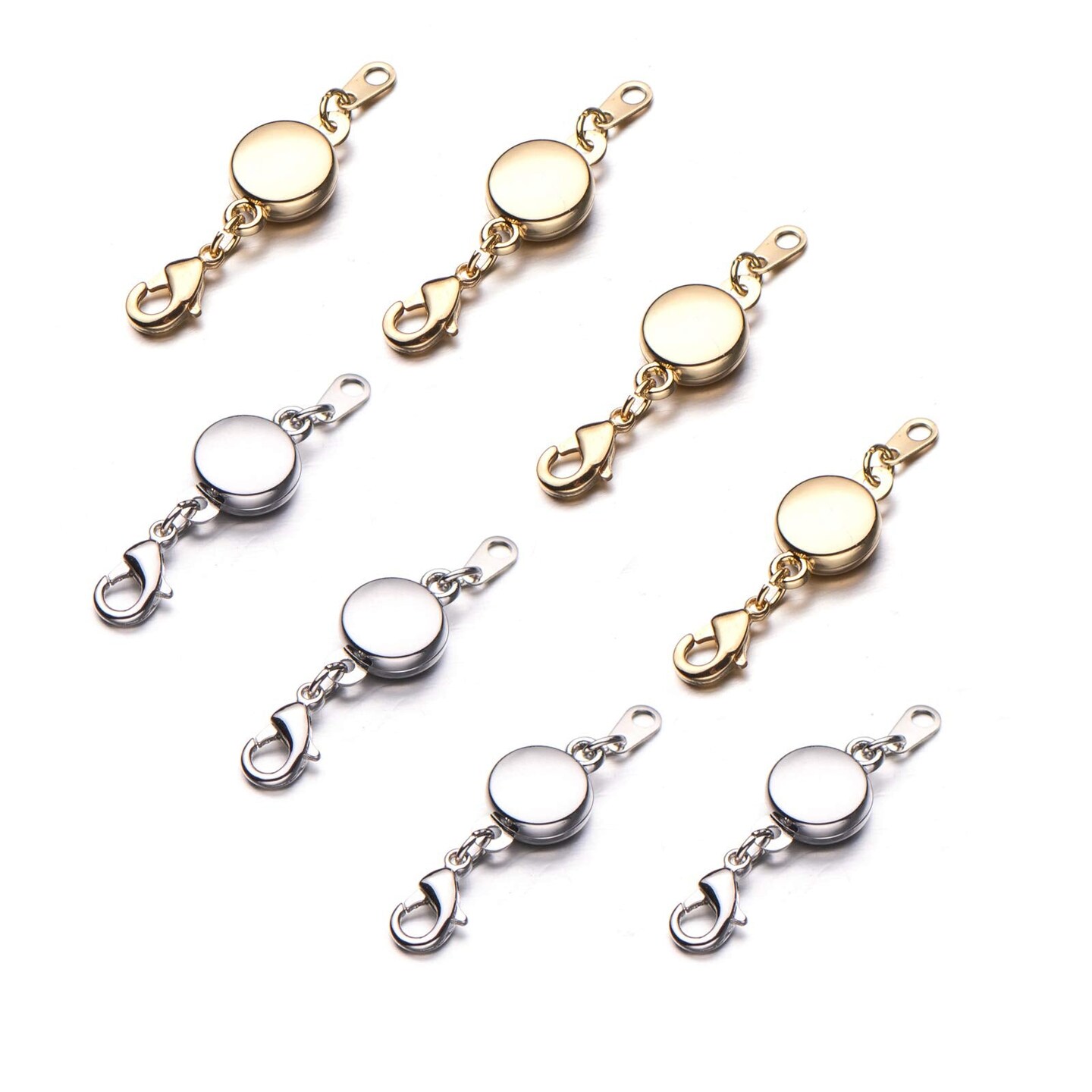 Locking Magnetic Clasps for Jewelry Necklaces Bracelets - Light and Small Keep the Clasp in Back