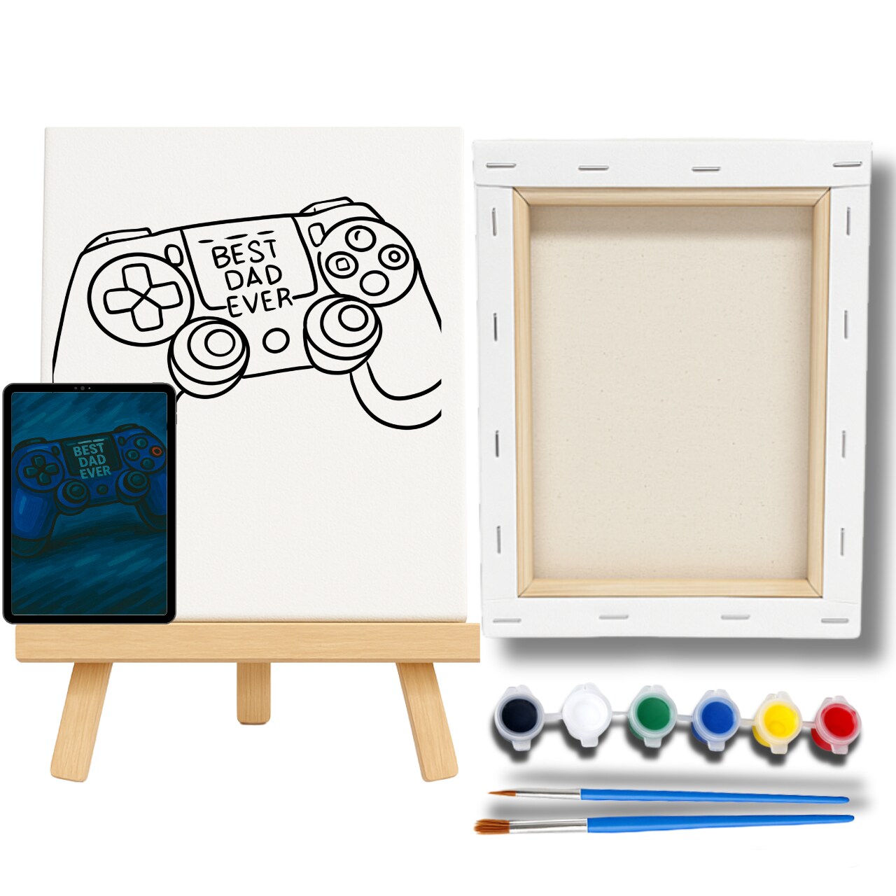 🎮 GAMER CONTROLLER– DIY Canvas Paint Kit for All Ages, Acrylic  display picture 1