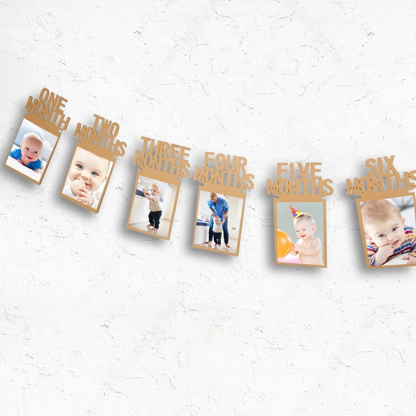 12-Month Photo Banner Baby Shower &#x26; 1st Birthday Party Decor