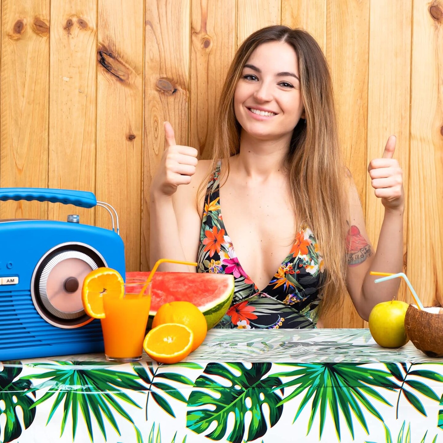 6 Pcs Hawaiian Luau Tablecloths for Party Decoration