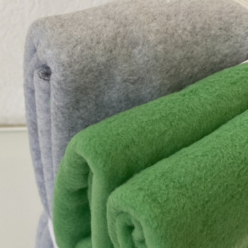 Solid Fleece No-Sew Throw Kit - Green/Heather Gray (50x60)
