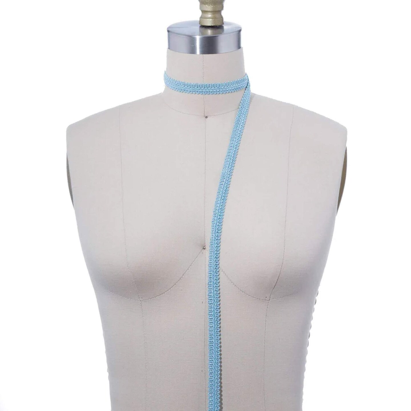 2 Yard 5/8" Baby Blue Upholstery Gimp Trim Elegant French Braid for Victorian Inspired Home Décor