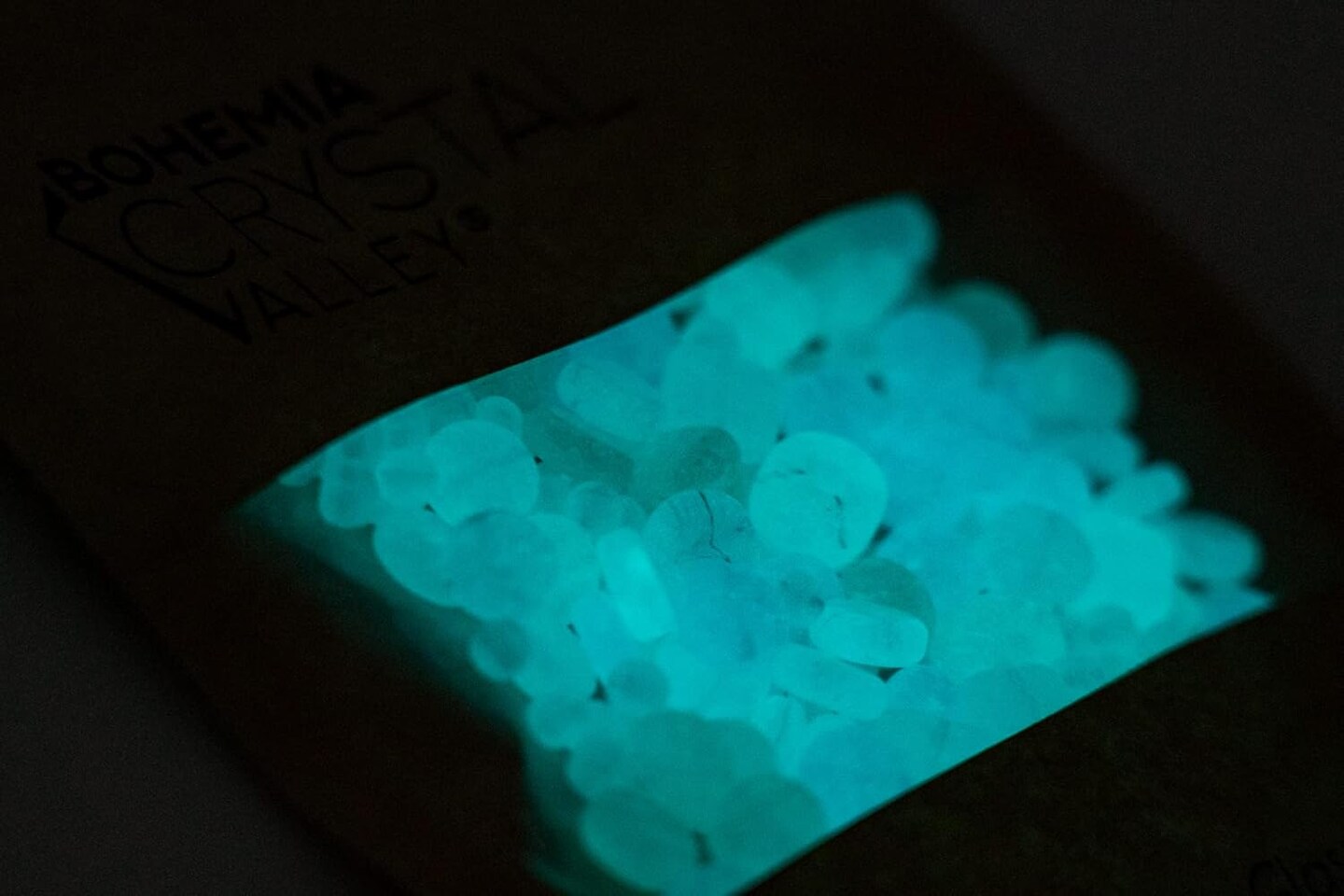 0.88oz Czech Glow-in-the-Dark Blue Glass Beads Mix (Mix 001 - Glow Blue)