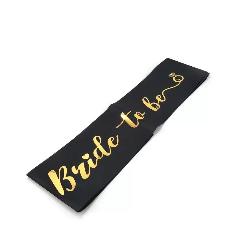 Bride To Be Satin Sash in Shining Gold Wedding Shower Party Accessory