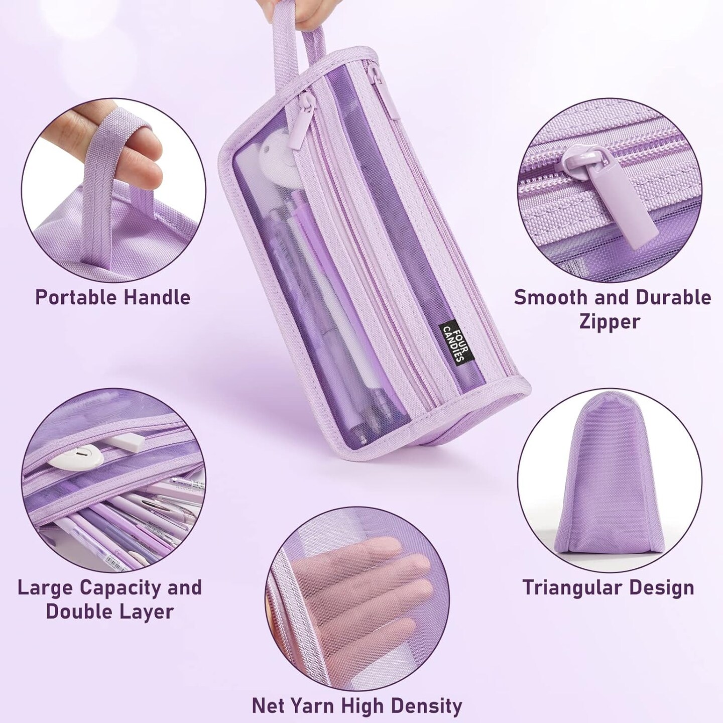 Clear Double-layer Pencil Pouch Marker Pouch