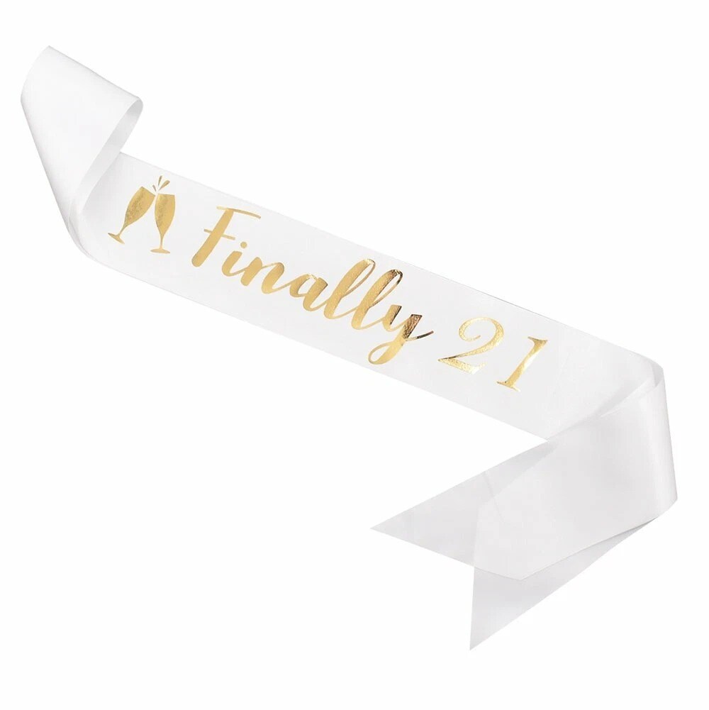 Finally 21 Satin Sash Birthday &#x26; Legal Drinking Age Celebration Accessory