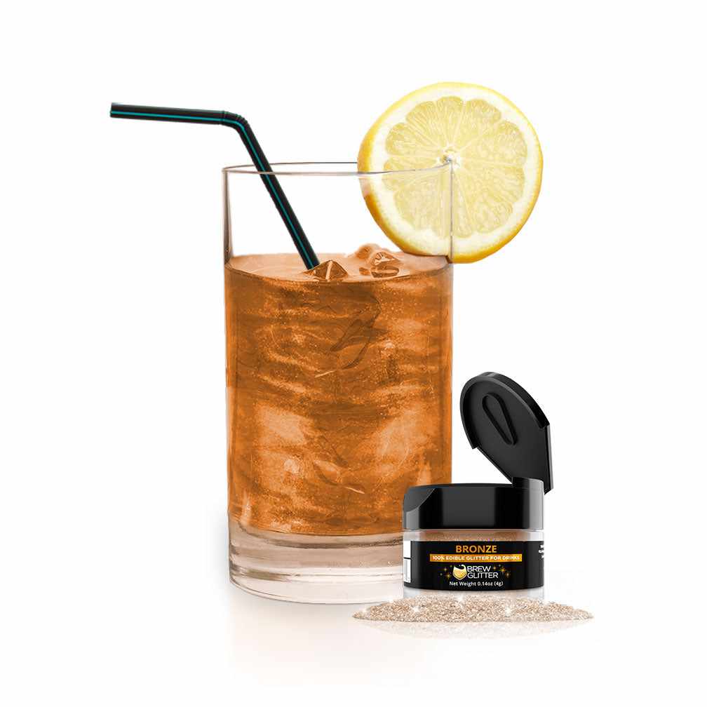 Brew Glitter - Bronze Edible Drink Glitter (4g, x1 Flip-Cap Jar) for Beer, Cocktails and Beverages