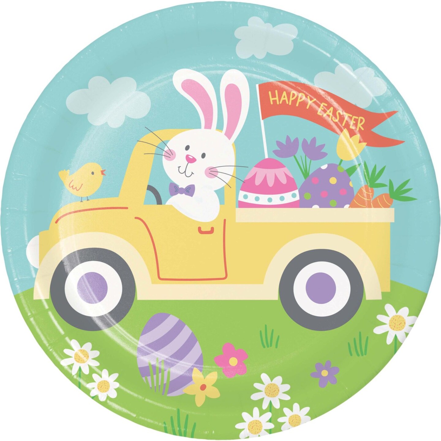 Party Central Hippity Hoppity Easter Bunny Dinner Plates - 8.75&#x22; - Club Pack of 96