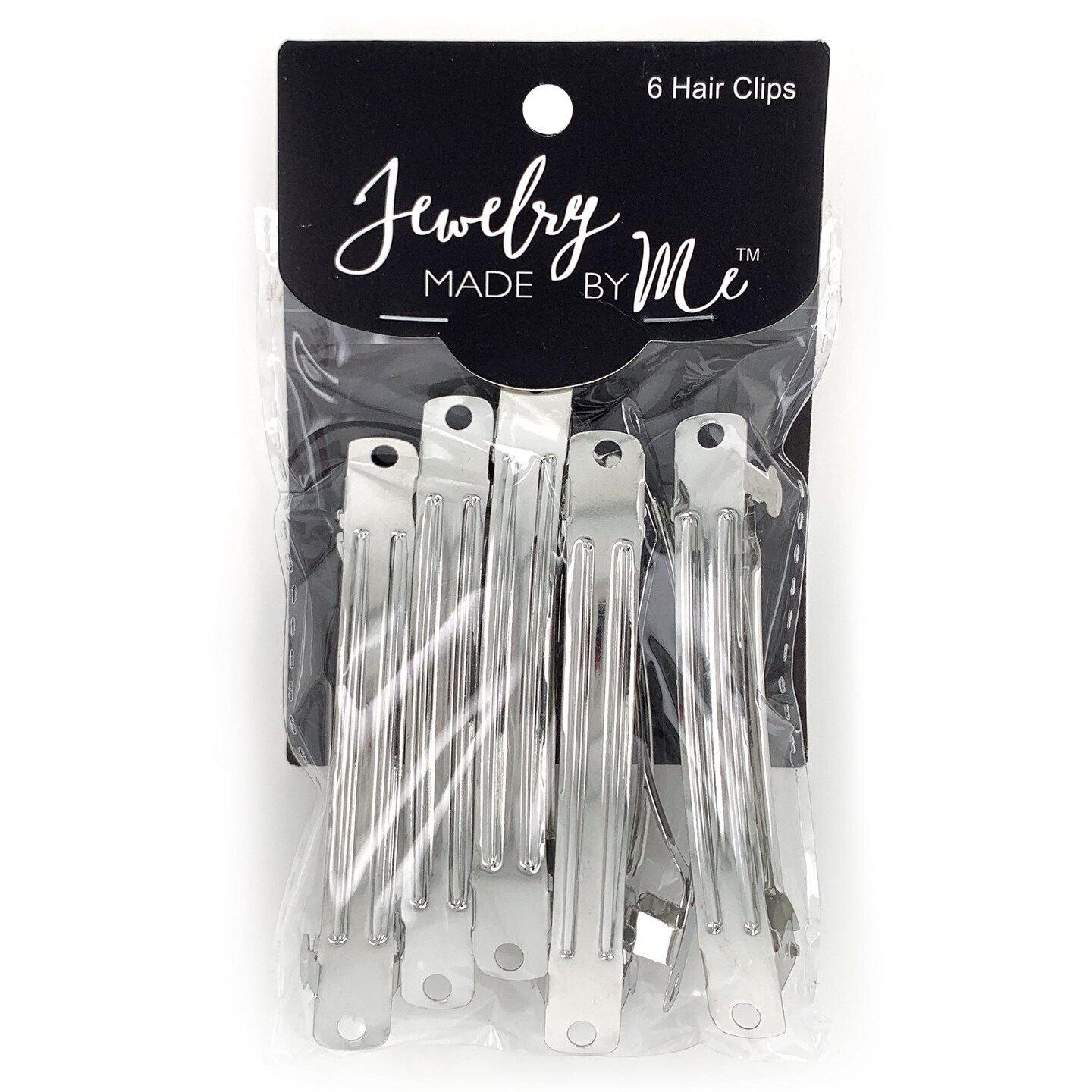 Silver French Barrette Hair Clips 6pc