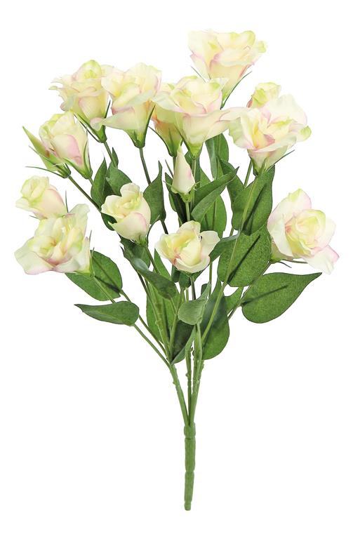 20.5&#x22; Pink &#x26; Cream Artificial Lisianthus Bush &#x2013; Faux Floral for Weddings &#x26; Home D&#xE9;cor (5410-PC)